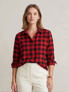 MADEWELL - Flannel Popover Shirt in Buffalo Check